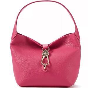 Dooney & Bourke Lucca Leather Logo Lock Hobo in Fuschia NWT